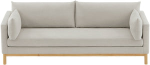 Langham Beige Linen Textured Fabric Sofa 157Beige-S Meridian Furniture