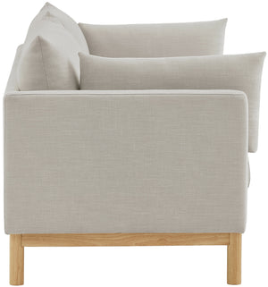 Langham Beige Linen Textured Fabric Sofa 157Beige-S Meridian Furniture
