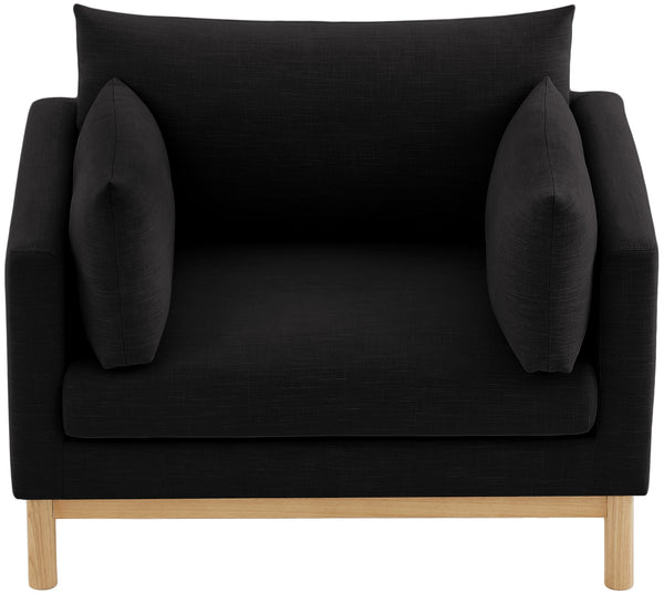 Langham Black Linen Textured Fabric Chair 157Black-C Meridian Furniture