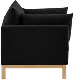 Langham Black Linen Textured Fabric Chair 157Black-C Meridian Furniture