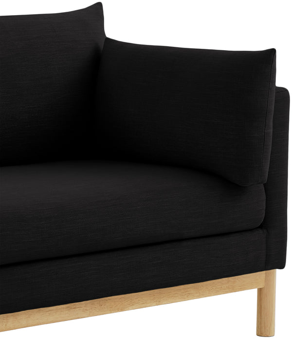 Langham Black Linen Textured Fabric Chair 157Black-C Meridian Furniture