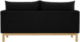 Langham Black Linen Textured Fabric Loveseat 157Black-L Meridian Furniture