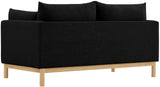 Langham Black Linen Textured Fabric Loveseat 157Black-L Meridian Furniture