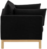 Langham Black Linen Textured Fabric Loveseat 157Black-L Meridian Furniture