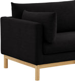 Langham Black Linen Textured Fabric Loveseat 157Black-L Meridian Furniture