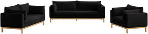 Langham Black Linen Textured Fabric Sofa 157Black-S Meridian Furniture