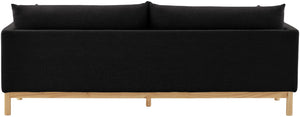Langham Black Linen Textured Fabric Sofa 157Black-S Meridian Furniture