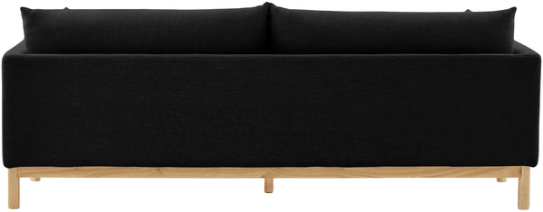 Langham Black Linen Textured Fabric Sofa 157Black-S Meridian Furniture