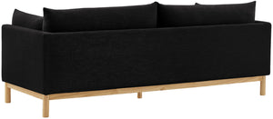 Langham Black Linen Textured Fabric Sofa 157Black-S Meridian Furniture