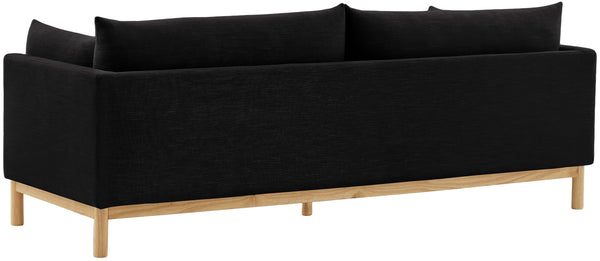 Langham Black Linen Textured Fabric Sofa 157Black-S Meridian Furniture