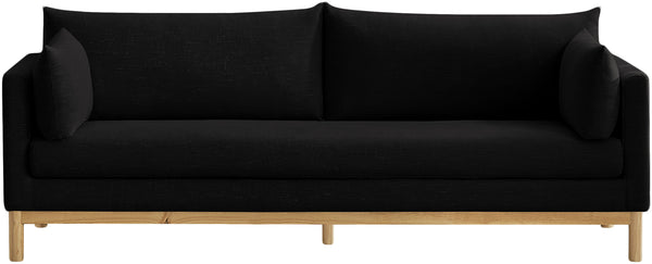 Langham Black Linen Textured Fabric Sofa 157Black-S Meridian Furniture