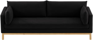 Langham Black Linen Textured Fabric Sofa 157Black-S Meridian Furniture