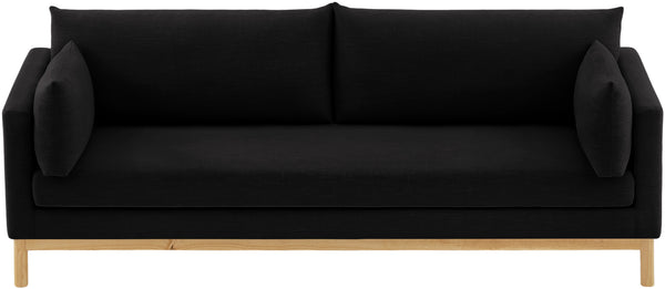 Langham Black Linen Textured Fabric Sofa 157Black-S Meridian Furniture