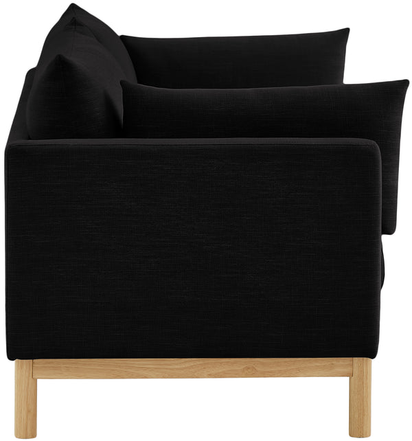 Langham Black Linen Textured Fabric Sofa 157Black-S Meridian Furniture