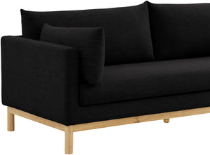 Langham Black Linen Textured Fabric Sofa 157Black-S Meridian Furniture