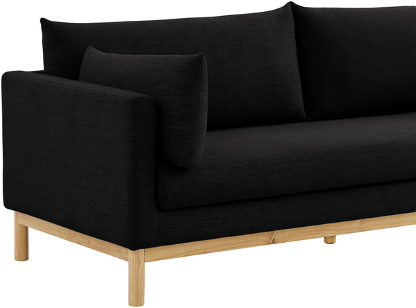 Langham Black Linen Textured Fabric Sofa 157Black-S Meridian Furniture