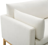 Langham Cream Linen Textured Fabric Chair 157Cream-C Meridian Furniture