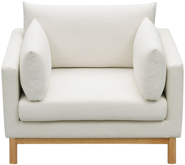 Langham Cream Linen Textured Fabric Chair 157Cream-C Meridian Furniture