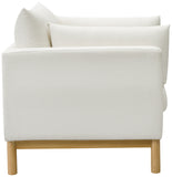 Langham Cream Linen Textured Fabric Chair 157Cream-C Meridian Furniture