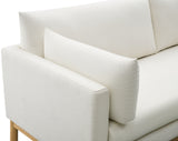 Langham Cream Linen Textured Fabric Loveseat 157Cream-L Meridian Furniture