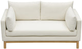 Langham Cream Linen Textured Fabric Loveseat 157Cream-L Meridian Furniture