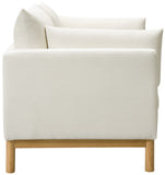 Langham Cream Linen Textured Fabric Loveseat 157Cream-L Meridian Furniture