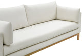 Langham Cream Linen Textured Fabric Loveseat 157Cream-L Meridian Furniture