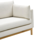 Langham Cream Linen Textured Fabric Loveseat 157Cream-L Meridian Furniture