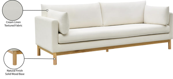 Langham Cream Linen Textured Fabric Sofa 157Cream-S Meridian Furniture