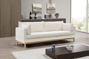 Langham Cream Linen Textured Fabric Sofa 157Cream-S Meridian Furniture