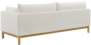 Langham Cream Linen Textured Fabric Sofa 157Cream-S Meridian Furniture