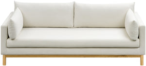 Langham Cream Linen Textured Fabric Sofa 157Cream-S Meridian Furniture