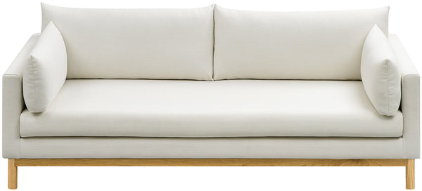 Langham Cream Linen Textured Fabric Sofa 157Cream-S Meridian Furniture