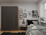 Manhattan Comfort Gramercy Contemporary - Modern Wardrobe/ Armoire/ Closet Nature and Textured Grey 157GMC7