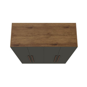 Manhattan Comfort Gramercy Contemporary - Modern Wardrobe/ Armoire/ Closet Nature and Textured Grey 157GMC7