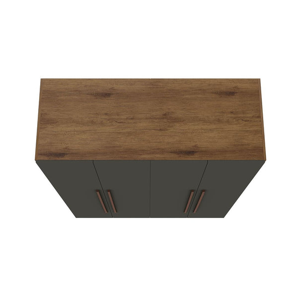 Manhattan Comfort Gramercy Contemporary - Modern Wardrobe/ Armoire/ Closet Nature and Textured Grey 157GMC7