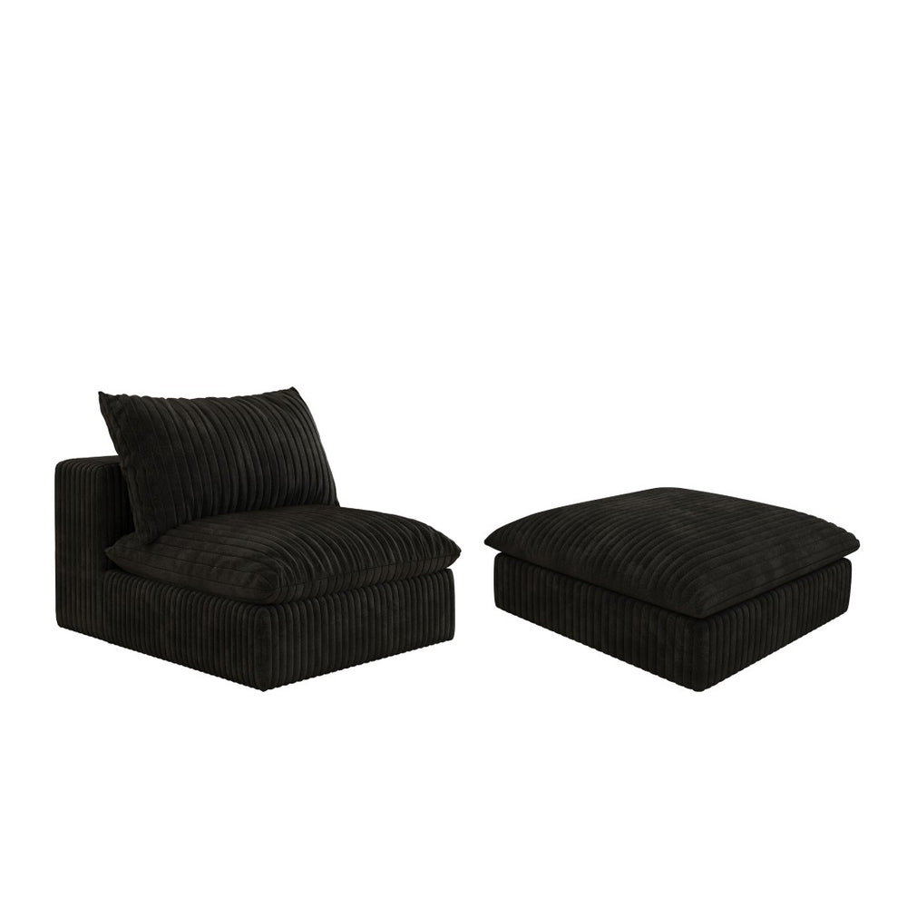 English Elm Y137-1s+ottom-black Modular Cloud Sofa Feather Fill Plush Seating for Modern Loft Living W2824P343431