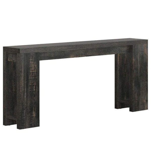 English Elm Coffee Console Table Industrial Metal Frame Vintage Wood Grain 2 Tier Entryway Sofa T3971P447102