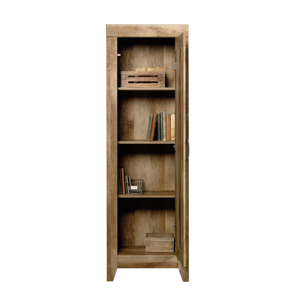 English Elm Narrow Engineered Wood Storage Cabinet Brown Finish — Compact 77.6" Workspace for Office, Study, Gaming B356P402745
