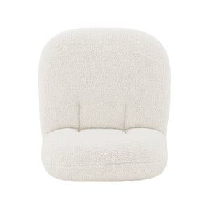 English Elm Edina Boucle Lounge Chair White — Luxurious Bouclé, Brushed Gold Base, 440 lb Capacity, Ready-to-Use B365P397977