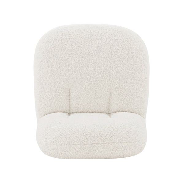 English Elm Edina Boucle Lounge Chair White — Luxurious Bouclé, Brushed Gold Base, 440 lb Capacity, Ready-to-Use B365P397977