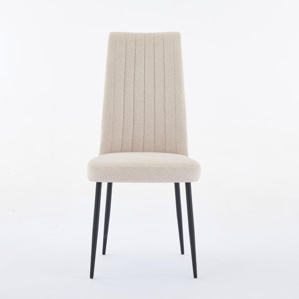 English Elm Adjustable Beige Velvet Dining Chair Set Of 2 - Modern Minimalist Design For Kitchen & Restaurant W3615P340447