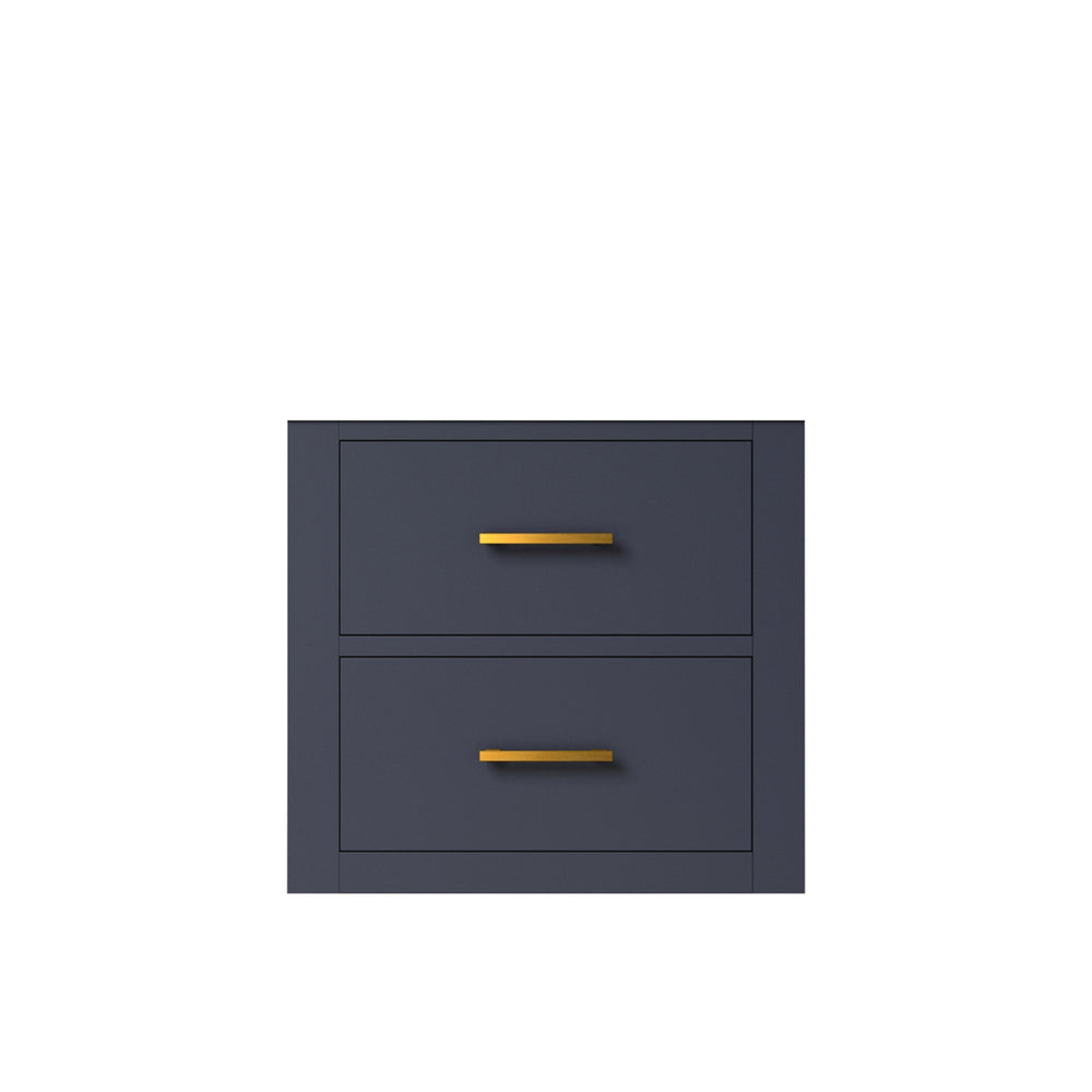 English Elm Blue Midcentury Wallhung Single Sink Vanity 20" W x 18" D, Soft-Close Drawer, Fully Assembled, Compact Storage B2731P257890