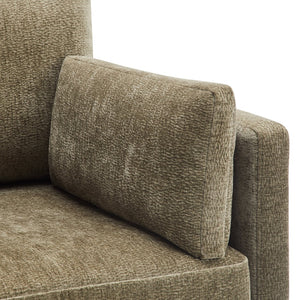 English Elm Chalco Mid-century Accent Chair Walnut Legs Polyester Upholstery Deep Foam Cushions Green B050P429147