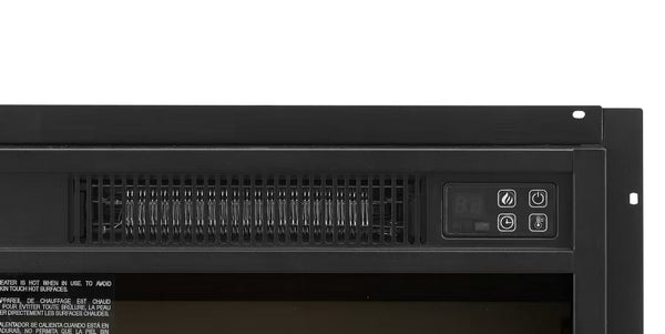 English Elm Electric Fireplace Insert Ultra-Thin 23" x 17" 1400W Remote Brick-Style Flame, Safe Even Heat W2275P149128