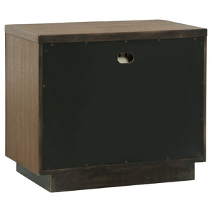 English Elm Moraga Fluted Ash Veneer Nightstand with Two Drawers for Modern Bedrooms B062P451801