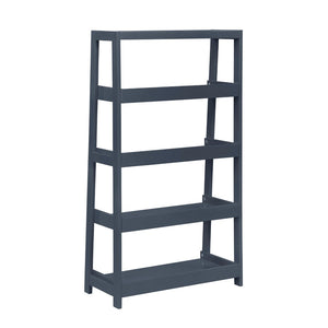 English Elm Modern Four Shelf Wooden Bookcase Vertical Storage Unit for Bedroom or Office Navy Blue B011P460077