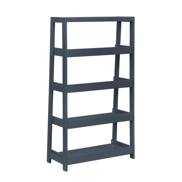English Elm Modern Four Shelf Wooden Bookcase Vertical Storage Unit for Bedroom or Office Navy Blue B011P460077