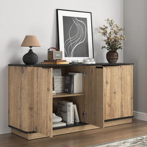 English Elm Multi-Functional Mdf Sideboard - Stylish Storage For Tvs & Tableware, Compact Design, Easy Assembly W3226P279083