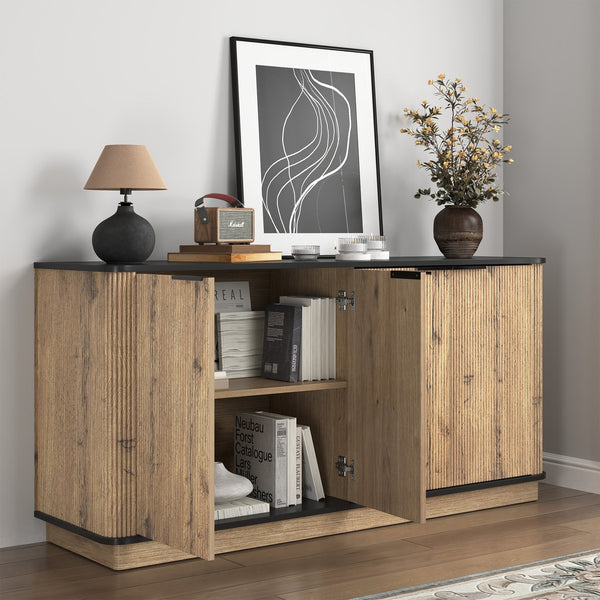 English Elm Multi-Functional Mdf Sideboard - Stylish Storage For Tvs & Tableware, Compact Design, Easy Assembly W3226P279083